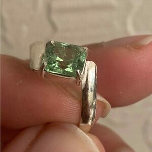 Handmade Beautiful Natural Sky Blue Tourmaline Pure 925 Silver Ring